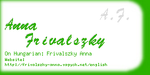 anna frivalszky business card